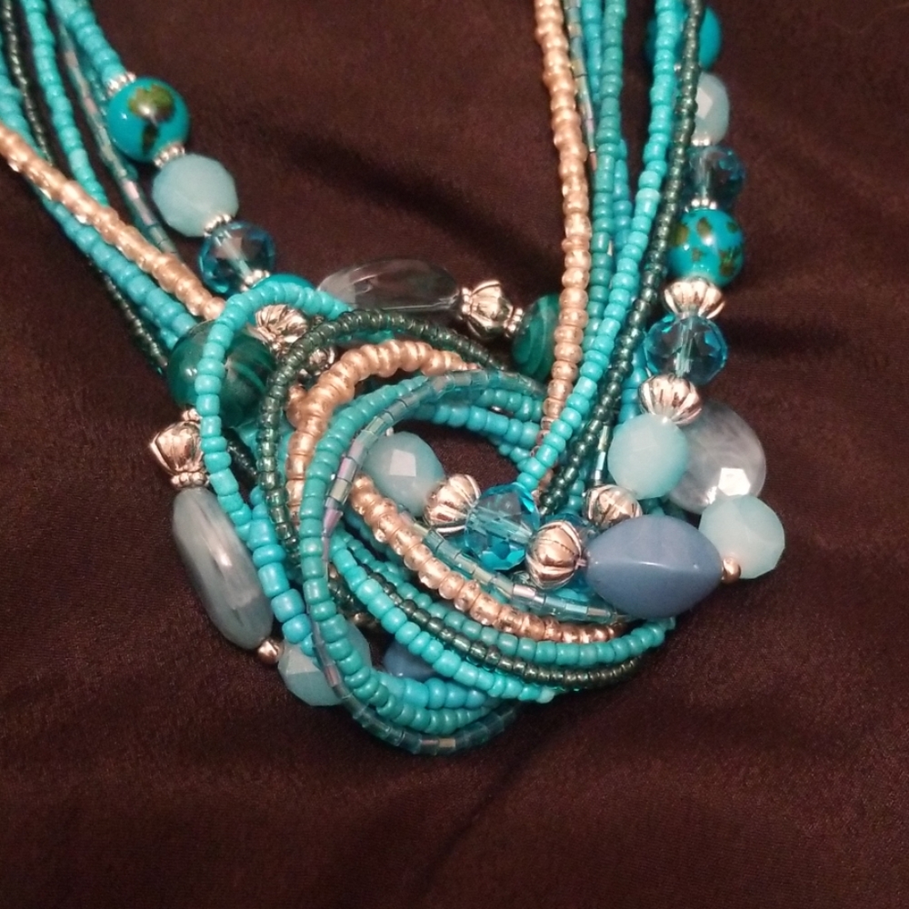 Turquoise Multi- Layered Necklace - Picture 2 of 4